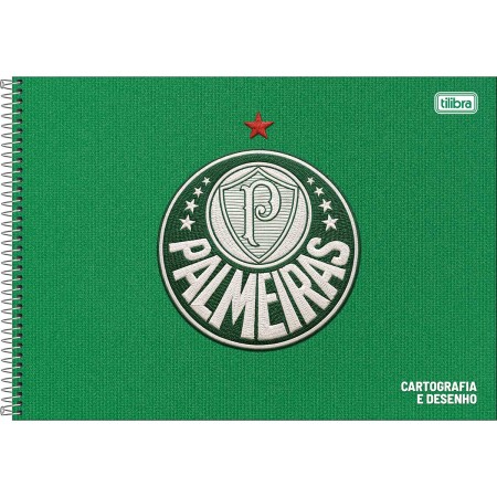 Foto ilustrativa Caderno Espiral Capa Dura Cartografia Palmeiras 80 Folhas