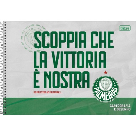 Foto ilustrativa Caderno Espiral Capa Dura Cartografia Palmeiras 80 Folhas