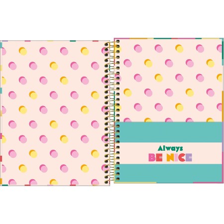 Foto ilustrativa Caderno Espiral Capa Dura Colegial 1 Matéria Be Nice 80 Folhas