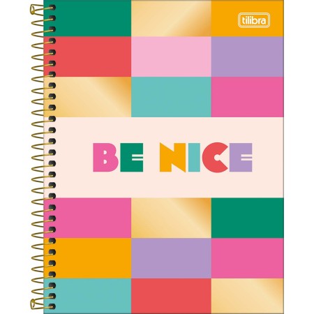 Foto ilustrativa Caderno Espiral Capa Dura Colegial 1 Matéria Be Nice 80 Folhas