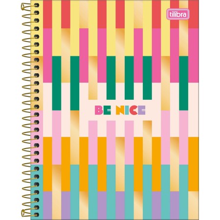 Foto ilustrativa Caderno Espiral Capa Dura Colegial 1 Matéria Be Nice 80 Folhas