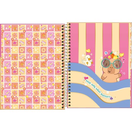Foto ilustrativa Caderno Espiral Capa Dura Colegial 1 Matéria Capyclub 60 Folhas