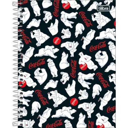 Foto ilustrativa Caderno Espiral Capa Dura Colegial 1 Matéria Coca-Cola 80 Folhas