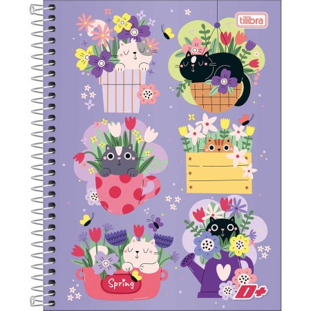 Foto ilustrativa Caderno Espiral Capa Dura Colegial 1 Matéria D+ 96 Folhas