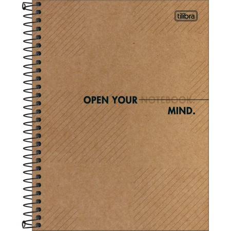 Foto ilustrativa Caderno Espiral Capa Dura Colegial 1 Matéria Kraftwork 80 Folhas