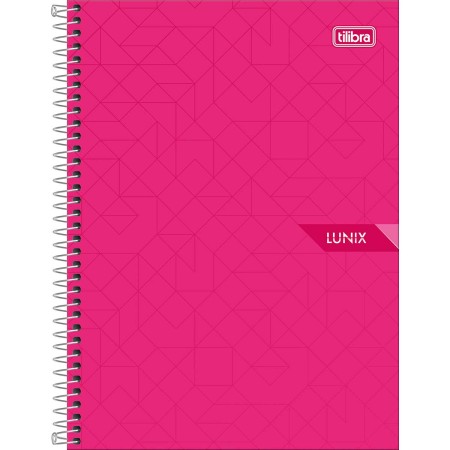 Foto ilustrativa Caderno Espiral Capa Dura Colegial 1 Matéria Lunix 80 Folhas