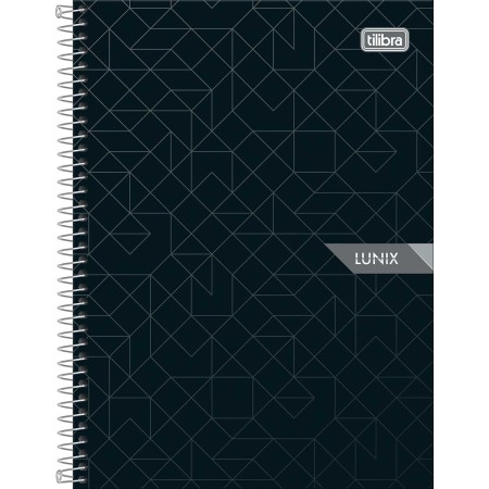 Foto ilustrativa Caderno Espiral Capa Dura Colegial 1 Matéria Lunix 80 Folhas