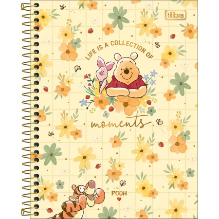 Foto ilustrativa Caderno Espiral Capa Dura Colegial 1 Matéria Pooh 80 Folhas