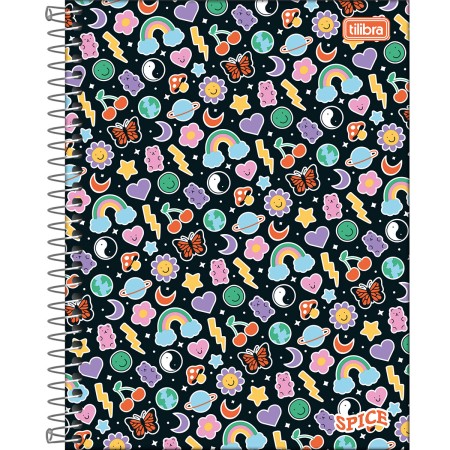 Foto ilustrativa Caderno Espiral Capa Dura Colegial 1 Matéria Spice 80 Folhas