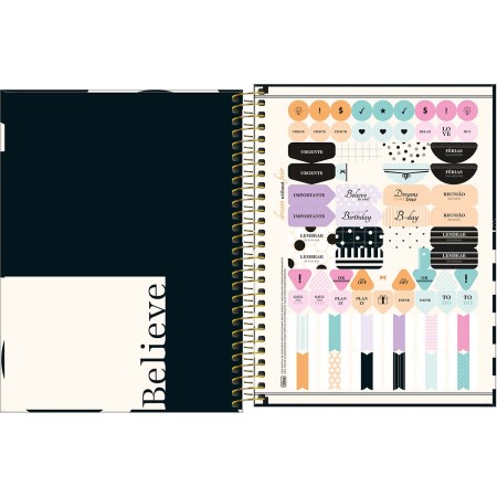 Foto ilustrativa Caderno Espiral Capa Dura Colegial 1 Matéria West Village 80 Folhas