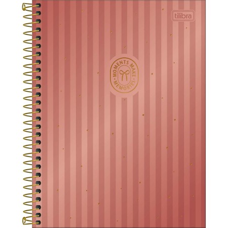 Foto ilustrativa Caderno Espiral Capa Dura Colegial 1 Matéria West Village Metalizado 80 Folhas