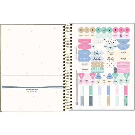 Foto ilustrativa Caderno Espiral Capa Dura Colegial 1 Matéria West Village Metalizado 80 Folhas