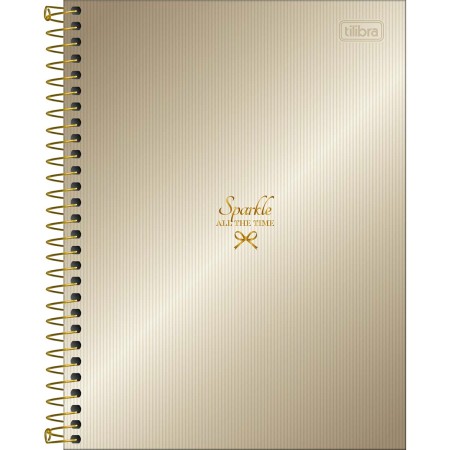 Foto ilustrativa Caderno Espiral Capa Dura Colegial 1 Matéria West Village Metalizado 80 Folhas