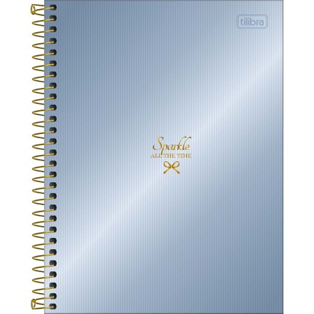 Foto ilustrativa Caderno Espiral Capa Dura Colegial 1 Matéria West Village Metalizado 80 Folhas