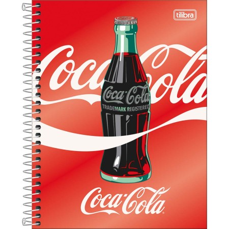 Foto ilustrativa Caderno Espiral Capa Dura Colegial 10 Matérias Coca-Cola 160 Folhas