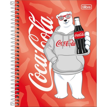 Foto ilustrativa Caderno Espiral Capa Dura Colegial 10 Matérias Coca-Cola 160 Folhas