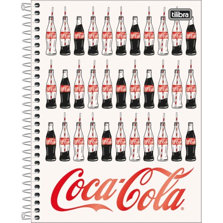 Foto ilustrativa Caderno Espiral Capa Dura Colegial 10 Matérias Coca-Cola 160 Folhas
