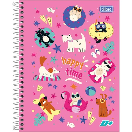 Foto ilustrativa Caderno Espiral Capa Dura Colegial 10 Matérias D+ 200 Folhas