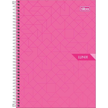 Foto ilustrativa Caderno Espiral Capa Dura Colegial 10 Matérias Lunix 160 Folhas