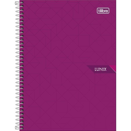 Foto ilustrativa Caderno Espiral Capa Dura Colegial 10 Matérias Lunix 160 Folhas