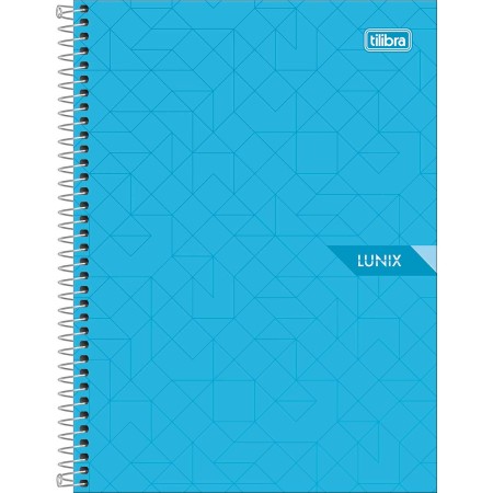 Foto ilustrativa Caderno Espiral Capa Dura Colegial 10 Matérias Lunix 160 Folhas