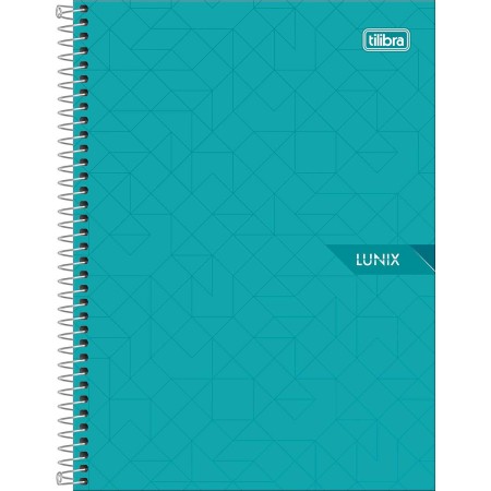 Foto ilustrativa Caderno Espiral Capa Dura Colegial 10 Matérias Lunix 160 Folhas