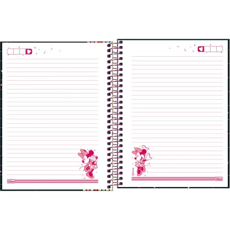 Foto ilustrativa Caderno Espiral Capa Dura Colegial 10 Matérias Minnie 160 Folhas