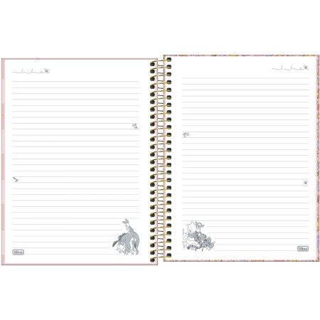 Foto ilustrativa Caderno Espiral Capa Dura Colegial 10 Matérias Pooh 160 Folhas