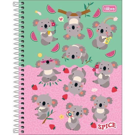 Foto ilustrativa Caderno Espiral Capa Dura Colegial 10 Matérias Spice 160 Folhas
