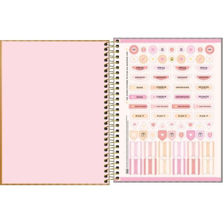 Foto ilustrativa Caderno Espiral Capa Dura Colegial 10 Matérias West Village Metalizado 160 Folhas