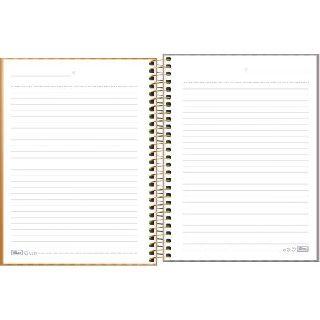 Foto ilustrativa Caderno Espiral Capa Dura Colegial 10 Matérias West Village Metalizado 160 Folhas
