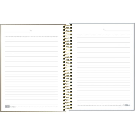 Foto ilustrativa Caderno Espiral Capa Dura Colegial 10 Matérias West Village Metalizado 160 Folhas