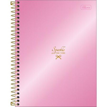 Foto ilustrativa Caderno Espiral Capa Dura Colegial 10 Matérias West Village Metalizado 160 Folhas