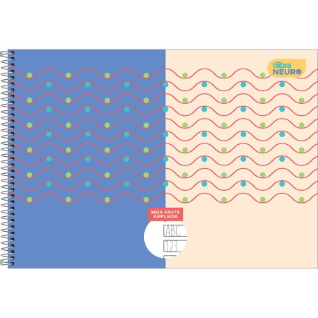Foto ilustrativa Caderno Espiral Capa Dura Meia Pauta Ampliada Tilibra Neuro 40 Folhas