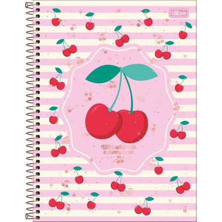 Foto ilustrativa Caderno Espiral Capa Dura Universitário 1 Matéria Amarena 80 Folhas