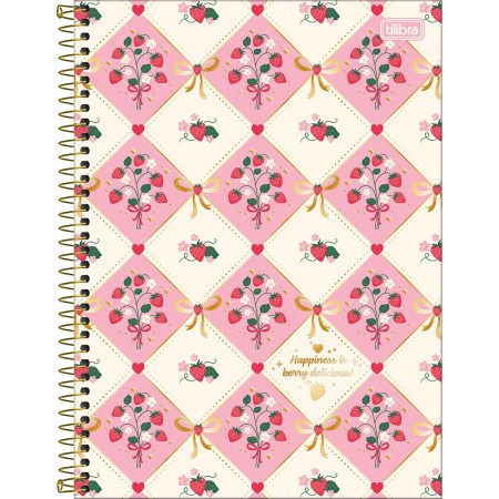 Foto ilustrativa Caderno Espiral Capa Dura Universitário 1 Matéria Be Berry! 80 Folhas