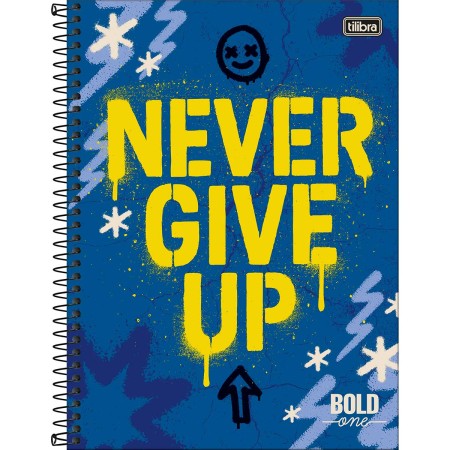 Foto ilustrativa Caderno Espiral Capa Dura Universitário 1 Matéria Bold One Masculino 80 Folhas