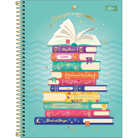 Foto ilustrativa Caderno Espiral Capa Dura Universitário 1 Matéria Bookland 80 Folhas