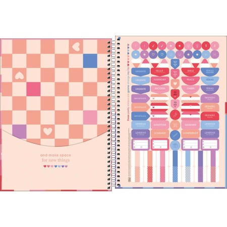 Foto ilustrativa Caderno Espiral Capa Dura Universitário 1 Matéria Connect Melrose 80 Folhas