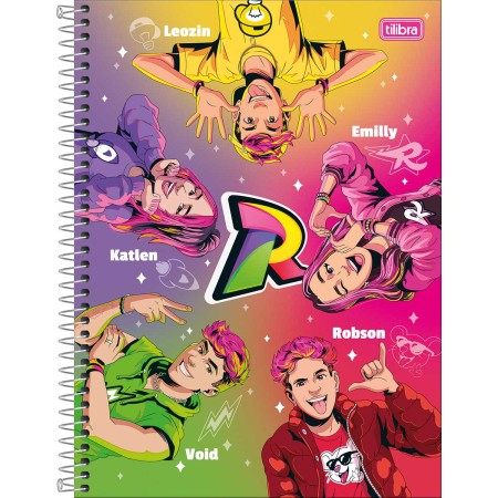 Foto ilustrativa Caderno Espiral Capa Dura Universitário 1 Matéria Dos Rosa 80 Folhas