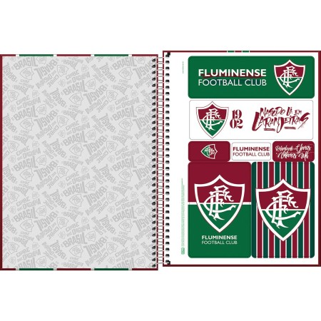 Foto ilustrativa Caderno Espiral Capa Dura Universitário 1 Matéria Fluminense 80 Folhas