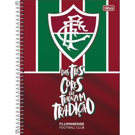 Foto ilustrativa Caderno Espiral Capa Dura Universitário 1 Matéria Fluminense 80 Folhas