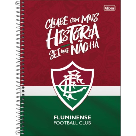 Foto ilustrativa Caderno Espiral Capa Dura Universitário 1 Matéria Fluminense 80 Folhas