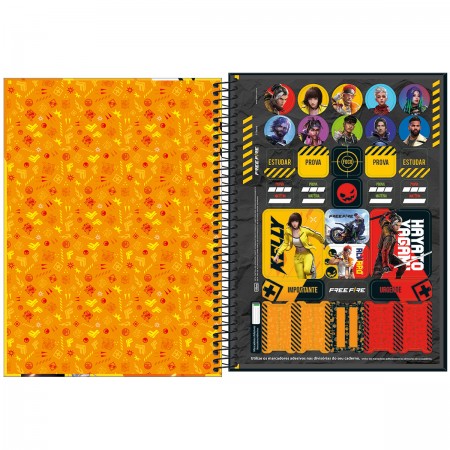 Caderno Free Fire A5 - 100 Folhas 15x21 (Tamanho Pequeno)