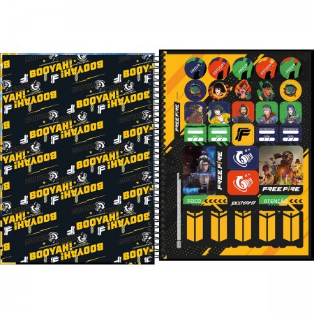 Caderno Espiral Pequeno Free Fire 80 Folhas Tilibra