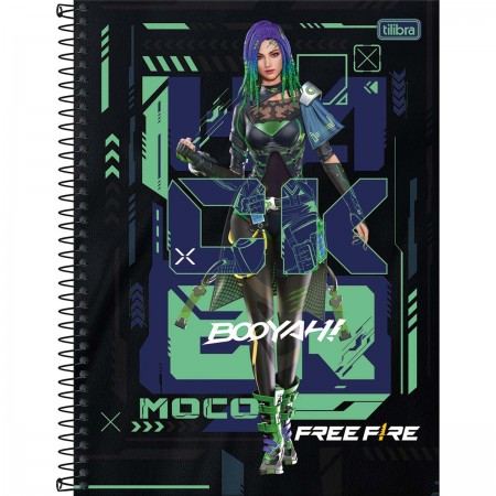 Caderno Universitário 1 Matéria Capa Dura Free Fire 80 Folhas - Recom