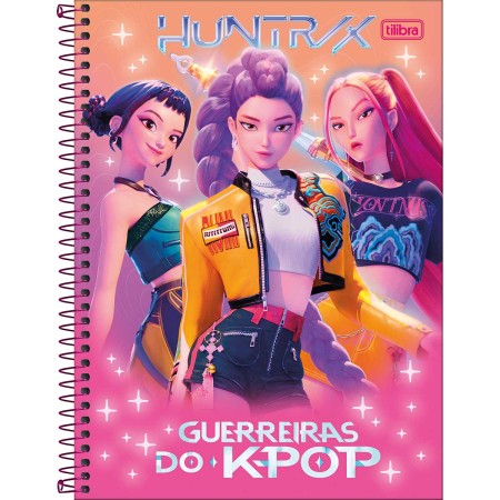 Foto ilustrativa Caderno Espiral Capa Dura Universitário 1 Matéria Guerreiras do K-Pop 80 Folhas