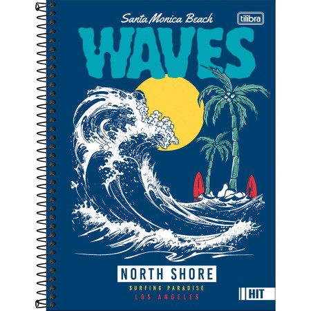 Foto ilustrativa Caderno Espiral Capa Dura Universitário 1 Matéria Hit Masculino 80 Folhas