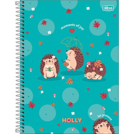 Foto ilustrativa Caderno Espiral Capa Dura Universitário 1 Matéria Holly 80 Folhas