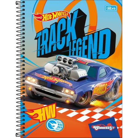 Foto ilustrativa Caderno Espiral Capa Dura Universitário 1 Matéria Hot Wheels 80 Folhas
